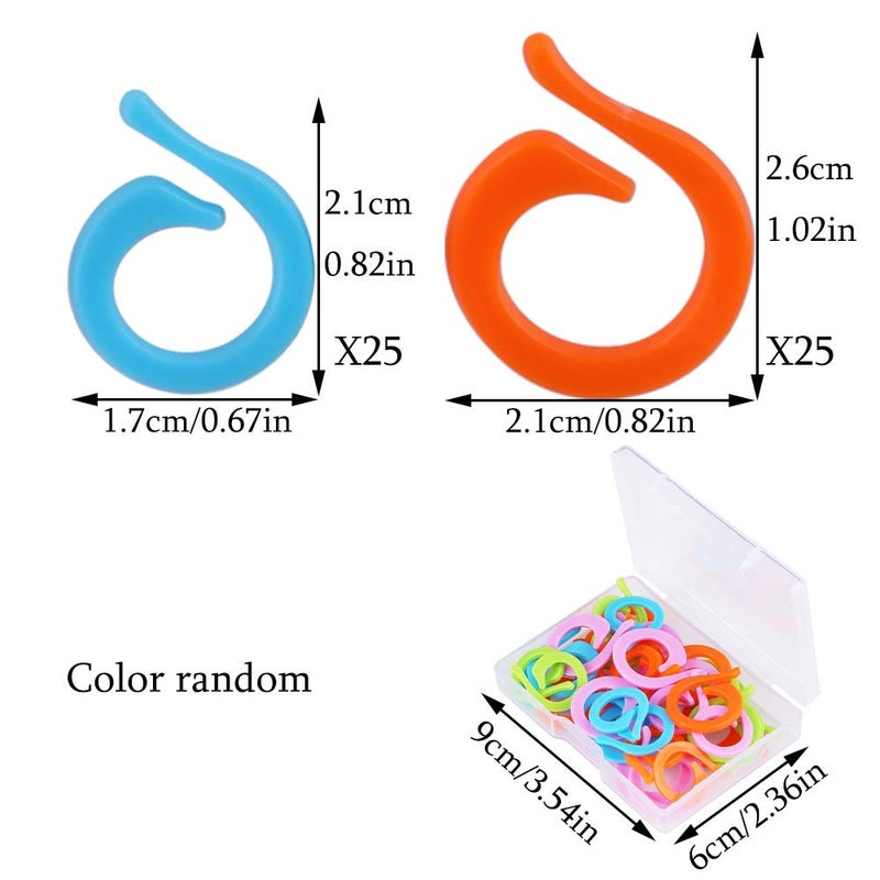 LOKUNN 50PCS Stitch Markers for Crocheting, Crochet Stitch Markers Ring for Knitting and Crocheting, Small and Large Locking - Image 2
